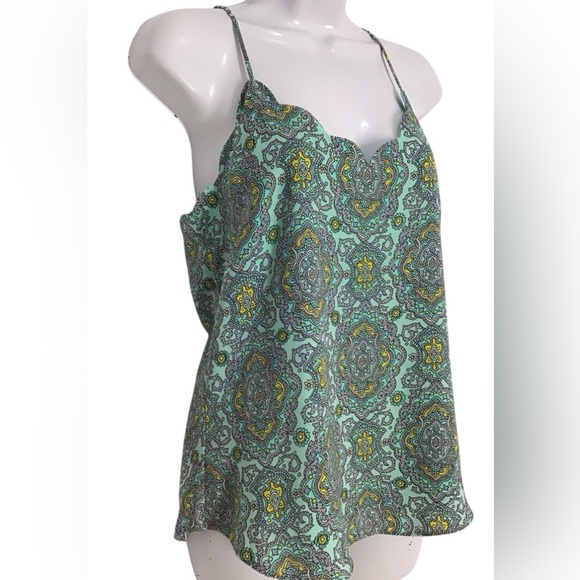 J Crew Paisley Scalloped a Racerback Cami Blouse - Picture 4 of 8